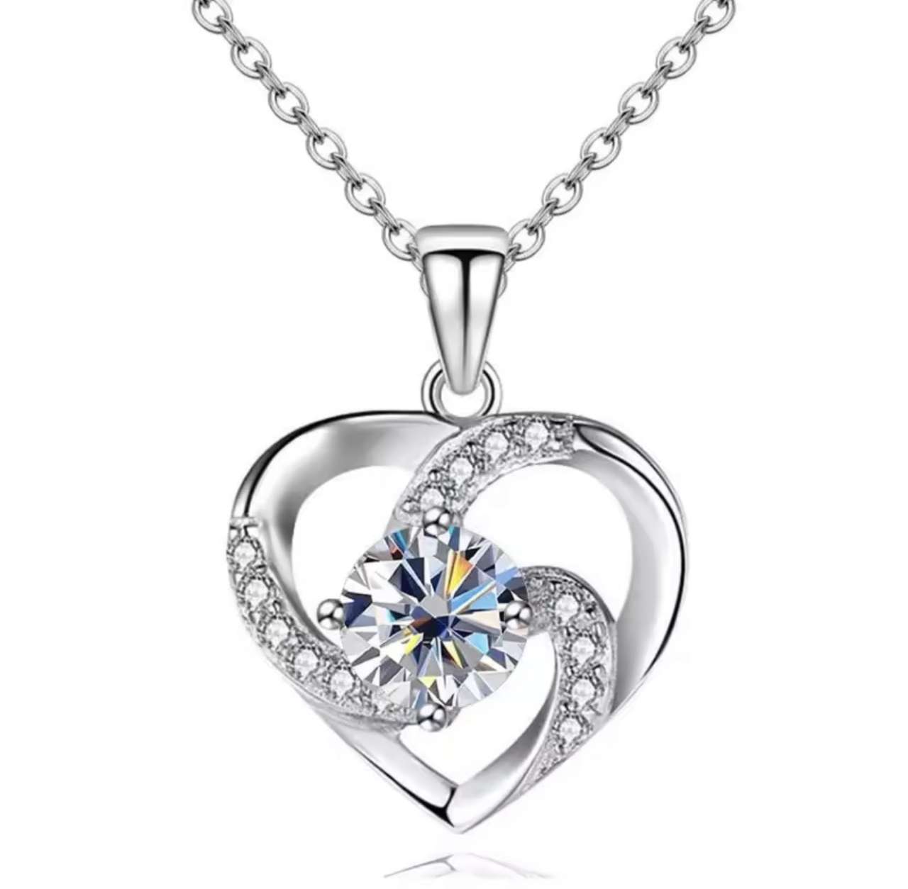 Silver Heart Pendant Necklace
