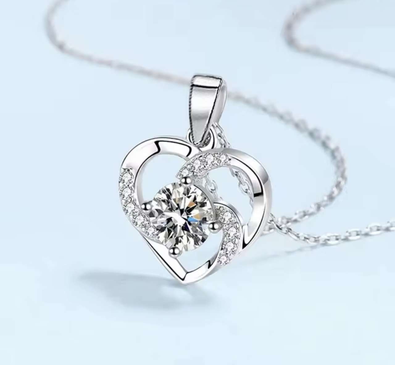 Silver Heart Pendant Necklace