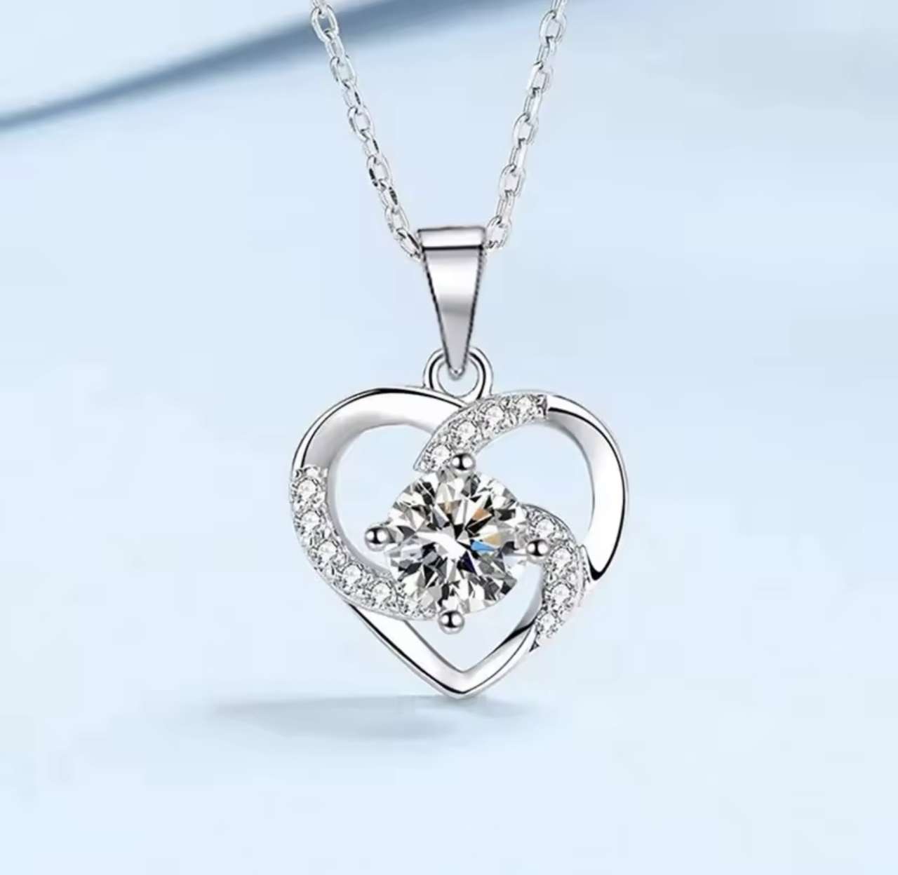 Silver Heart Pendant Necklace