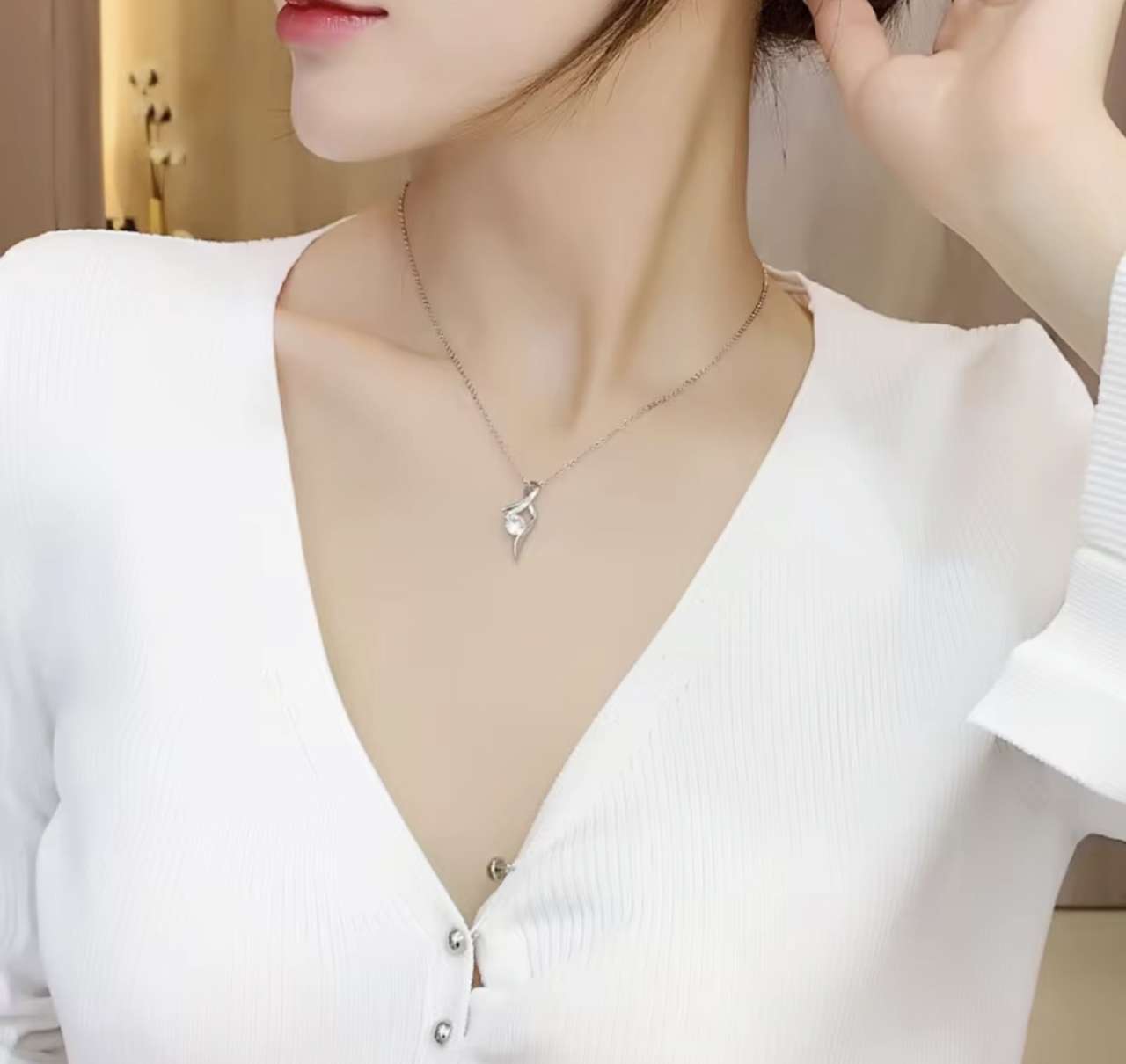 Necklace Aaa Zircon Round Pendant Necklace 