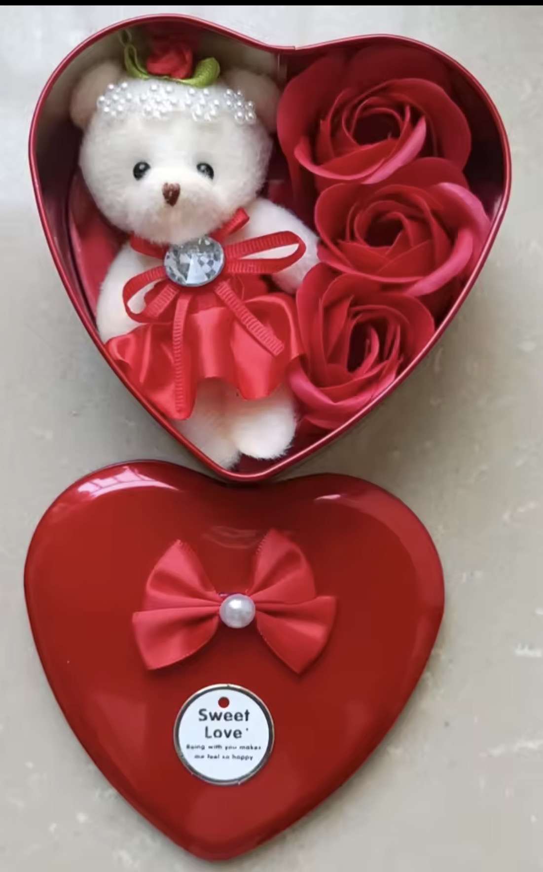 Animal toys cartoon Teddy Bear plush Doll Heart-Shaped gift box Romantic Wedding Valentine gift