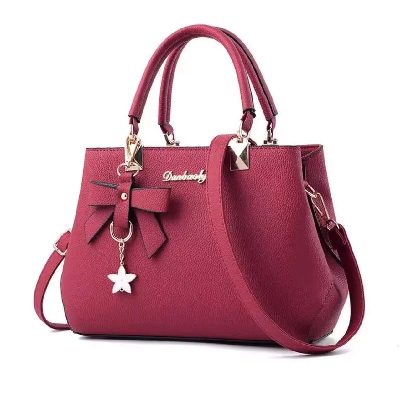 Women Messenger Bags With Flower Pendant Office Ladies Fashion Totes Pure Handbag For Female New Cro