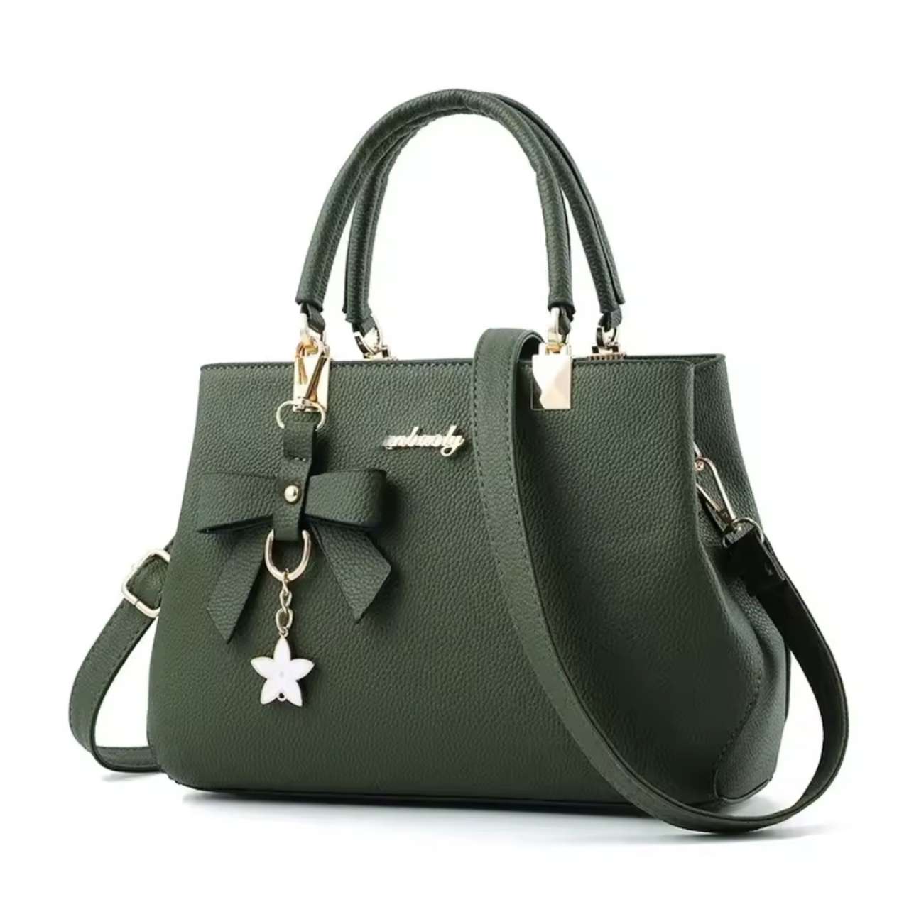 Women Messenger Bags With Flower Pendant Office Ladies Fashion Totes Pure Handbag For Female New Cro