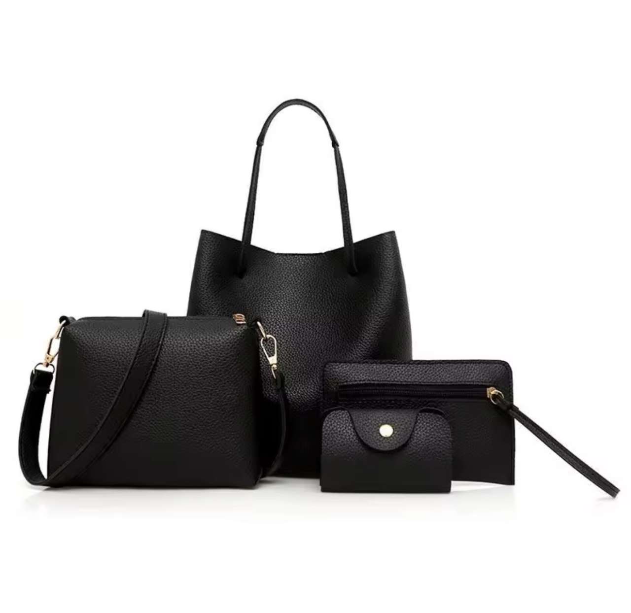 4Pcs Women Pattern Leather Handbag+Crossbody Bag+Messenger Bag+Card Package