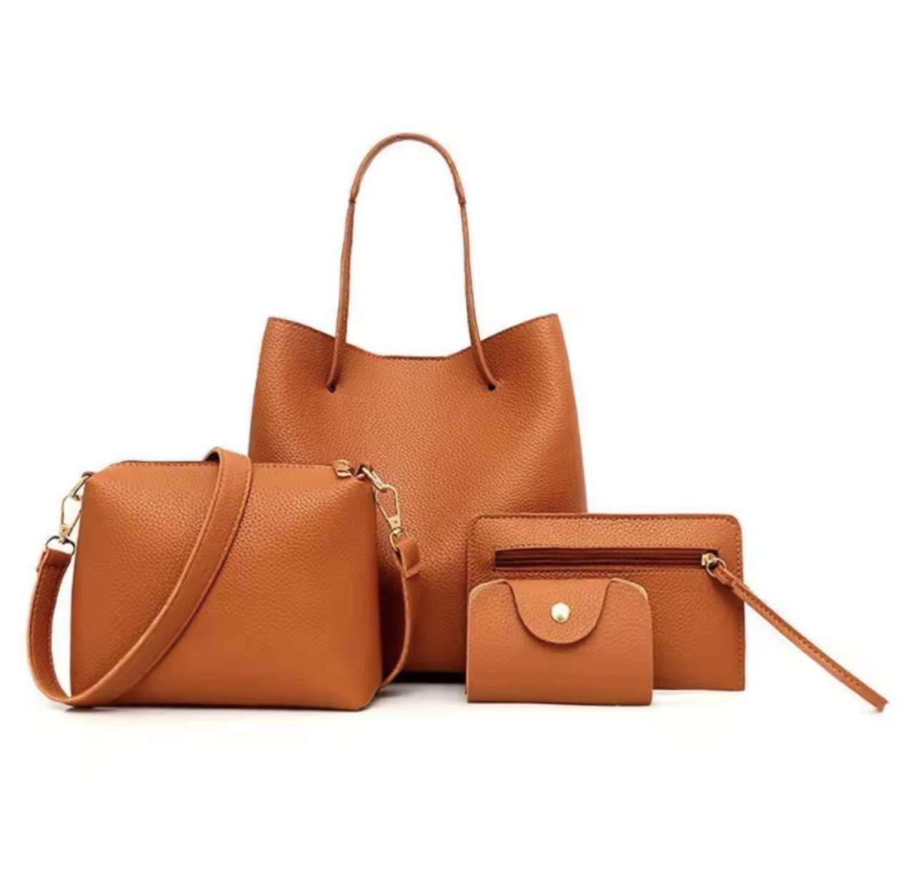 4Pcs Women Pattern Leather Handbag+Crossbody Bag+Messenger Bag+Card Package