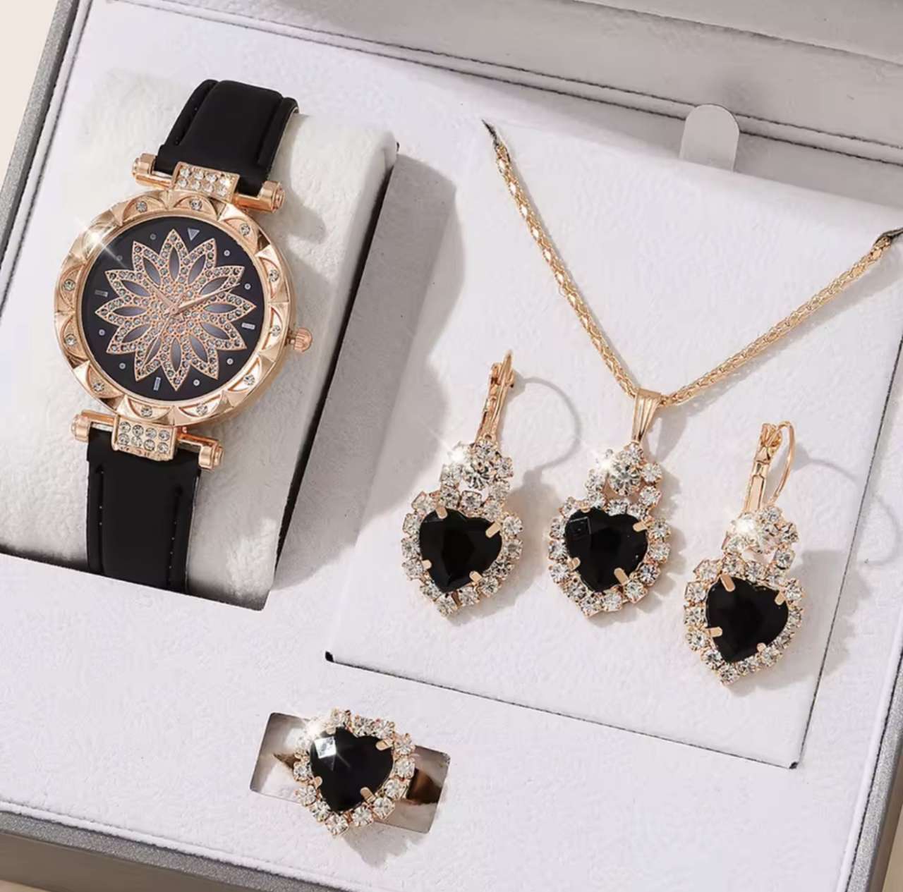 Watches Sets Gifts for Women Crystal Bling Wristwatch Jewelry Kit Gift for Mom Wife Girlfriend