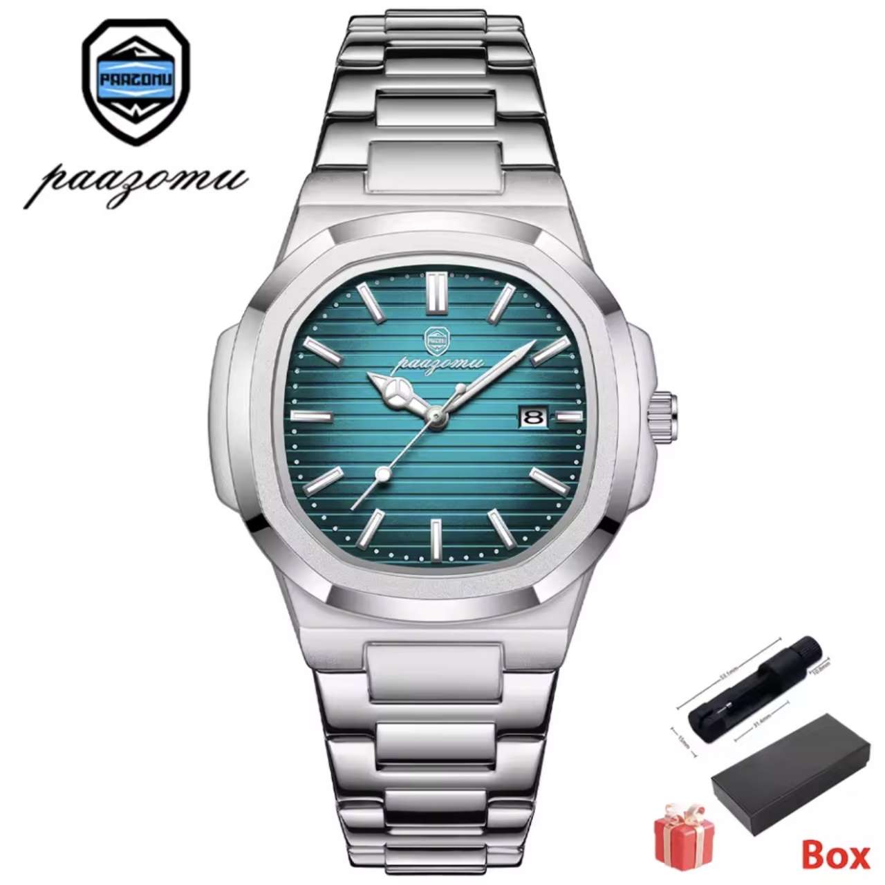 POEDAGAR Business Man Wristwatch Date Chronograph Waterproof Luminous Luxury Men Watch Stainless Ste