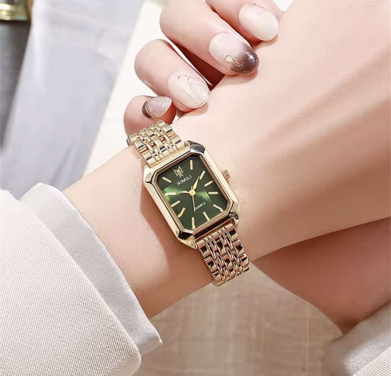 Women's Fashion Square Watches Gold Alloy Strap 2025 Luxury Ladies Quartz Wristwatches Qualities Fem