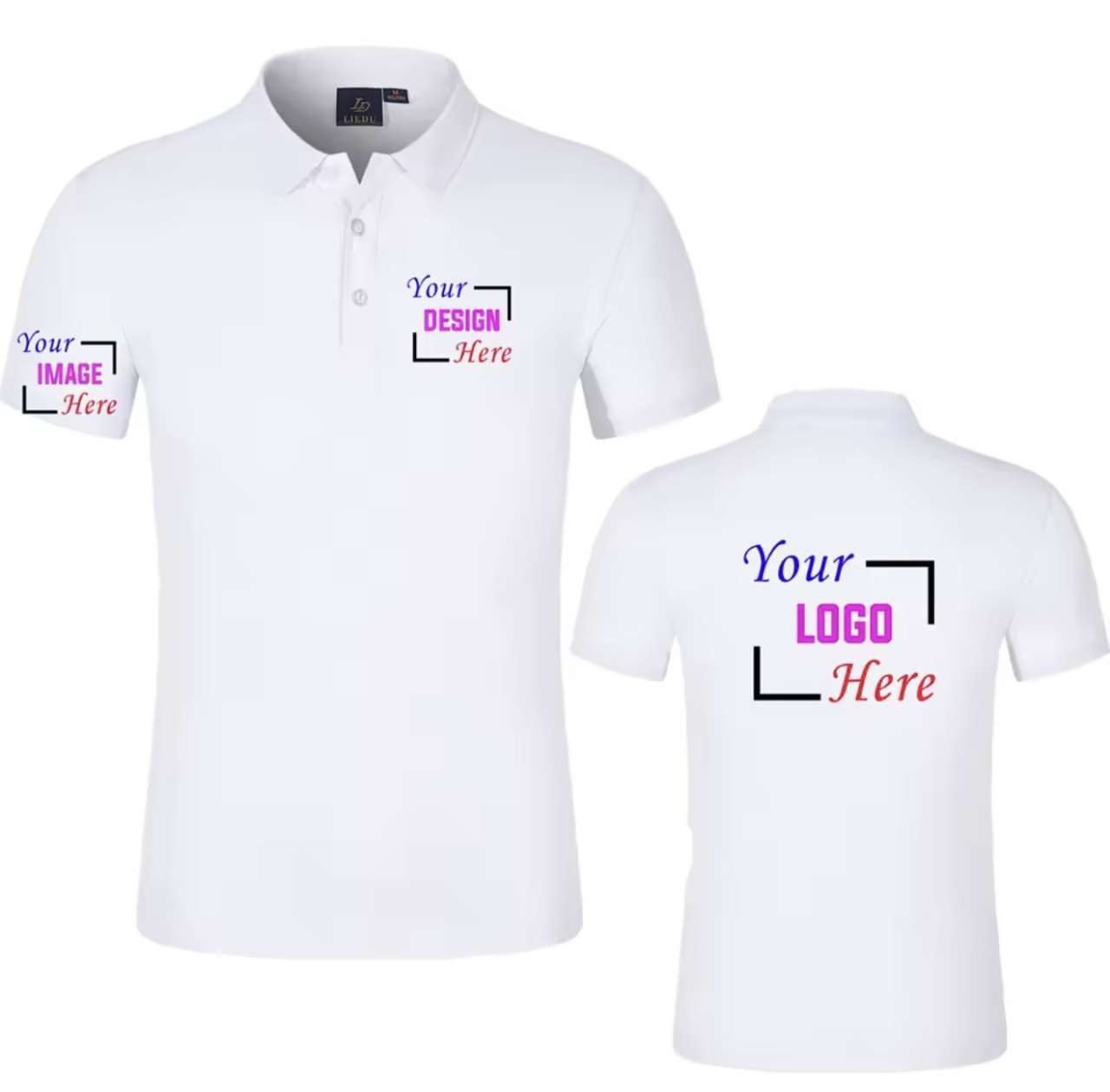 Personalized Man Polo Shirt Custom Text Logo Image on Man Workshirt Men's T-shirt Classic Short slee