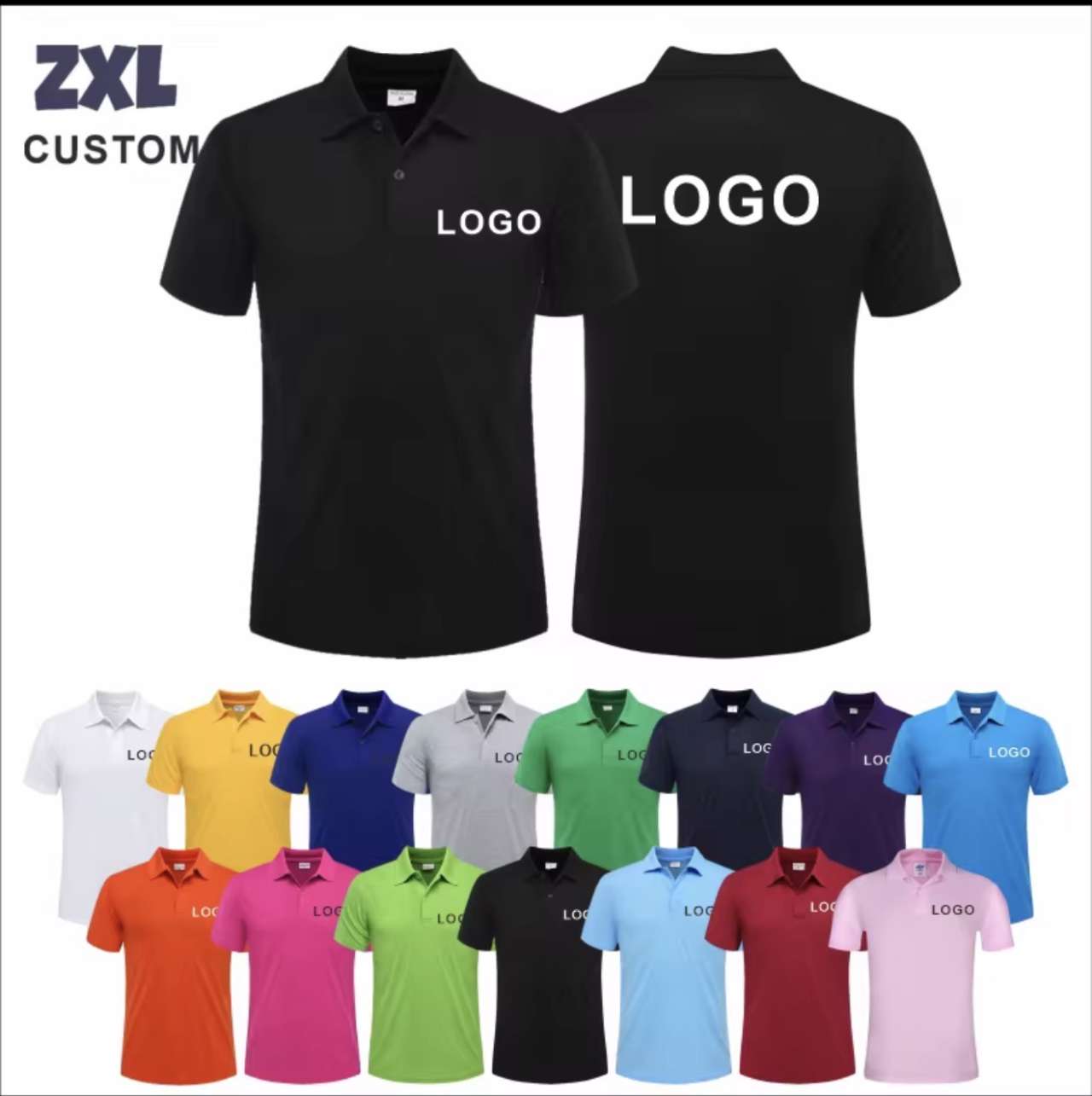 Customized Logo Breathable Polo Shirt Casual Company Group Clothing Lapel Short Sleeve Polo Shirts W
