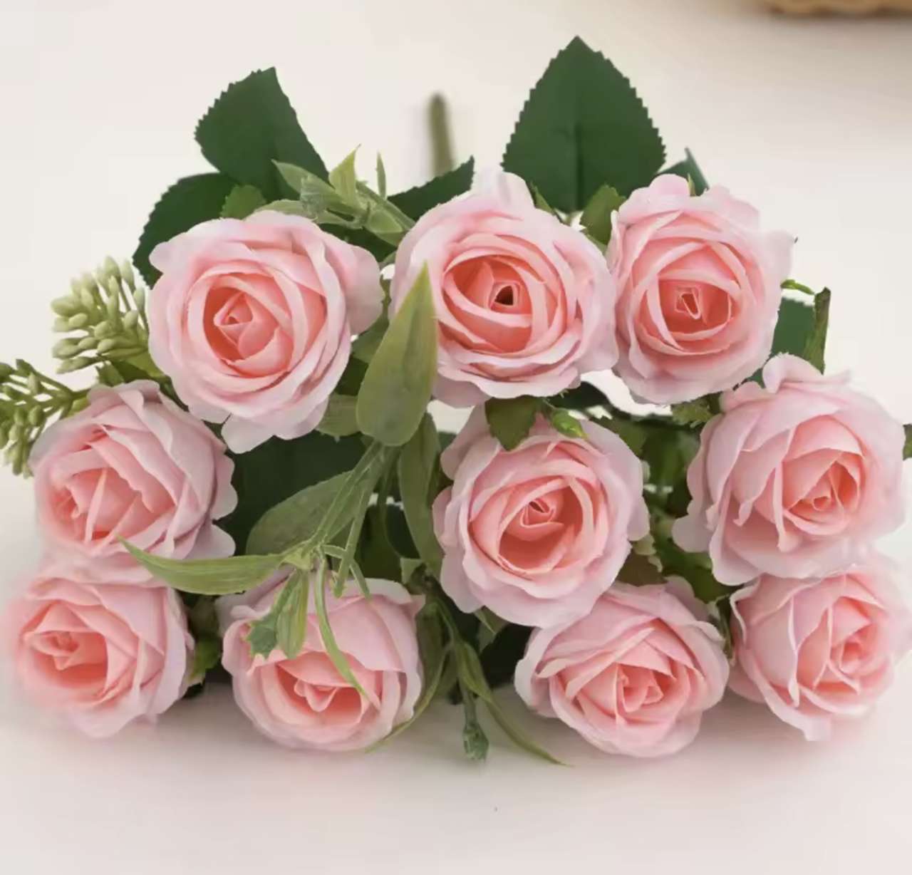 10 Heads Rose Bouquet Artificial Flowers Western Rose Wedding Decoration 6 Colors Peonies Fake Flowe
