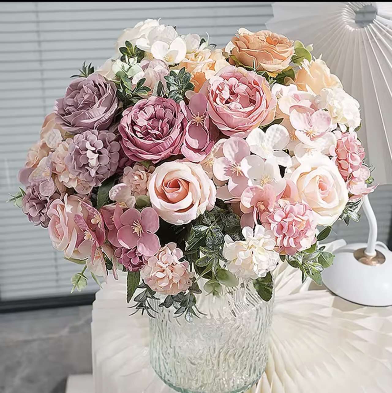 7 Heads Artificial Flowers Silk Peony Rose Hydrangea Bouquet Home Decorations Party Wedding Bride Fa