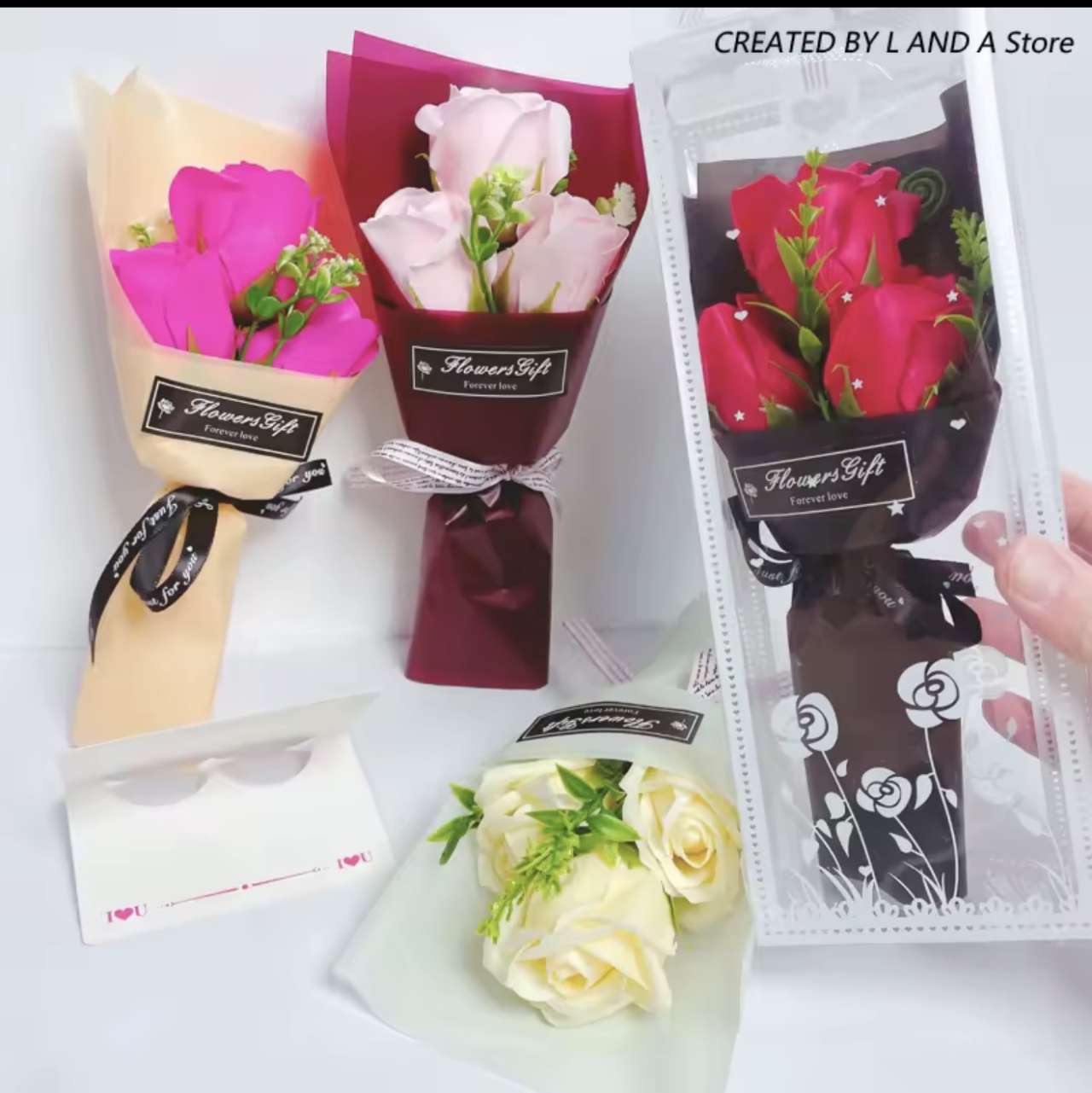 Valentine Day Gift Artificial Flower Rose Soap Bouquet Gift Box Flower Creative Valentine'S Day Gift