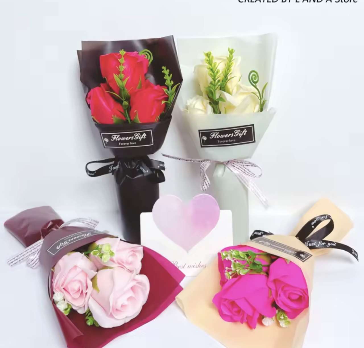 Valentine Day Gift Artificial Flower Rose Soap Bouquet Gift Box Flower Creative Valentine'S Day Gift