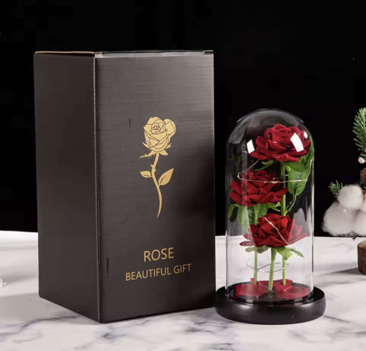 LED Galaxy Three Rose Artificial Flowers, Wedding Decoration, Creative Valentine'S Day and Mother'S 
