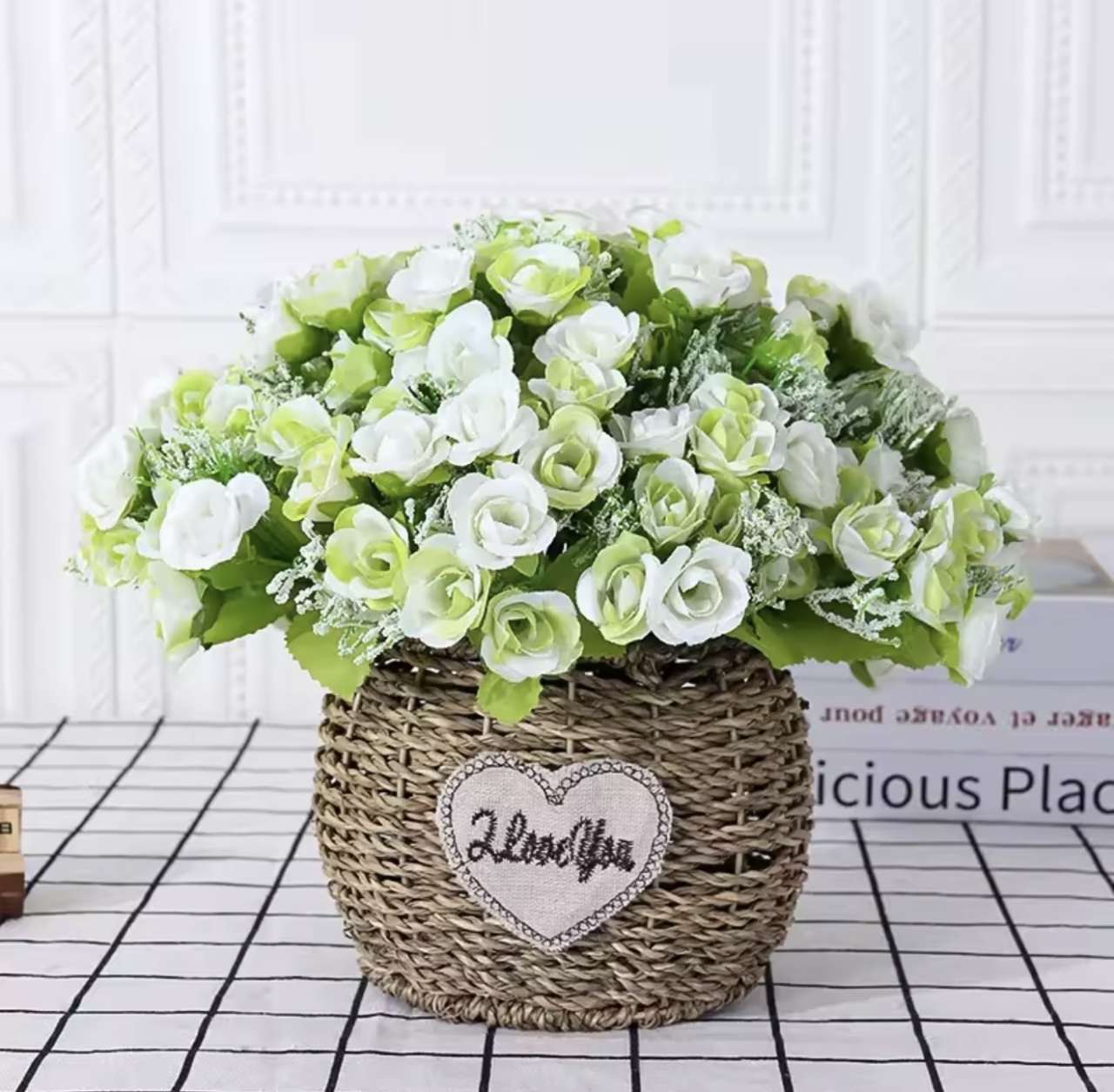 Simulated Rose Bouquet Home Decoration Small Rose Camellia Wedding Decoration Artificial Flowers Gar