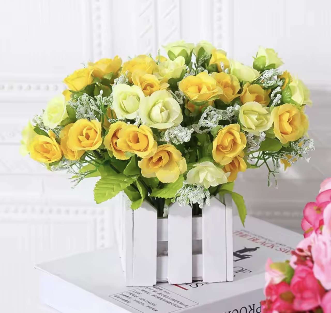 Simulated Rose Bouquet Home Decoration Small Rose Camellia Wedding Decoration Artificial Flowers Gar