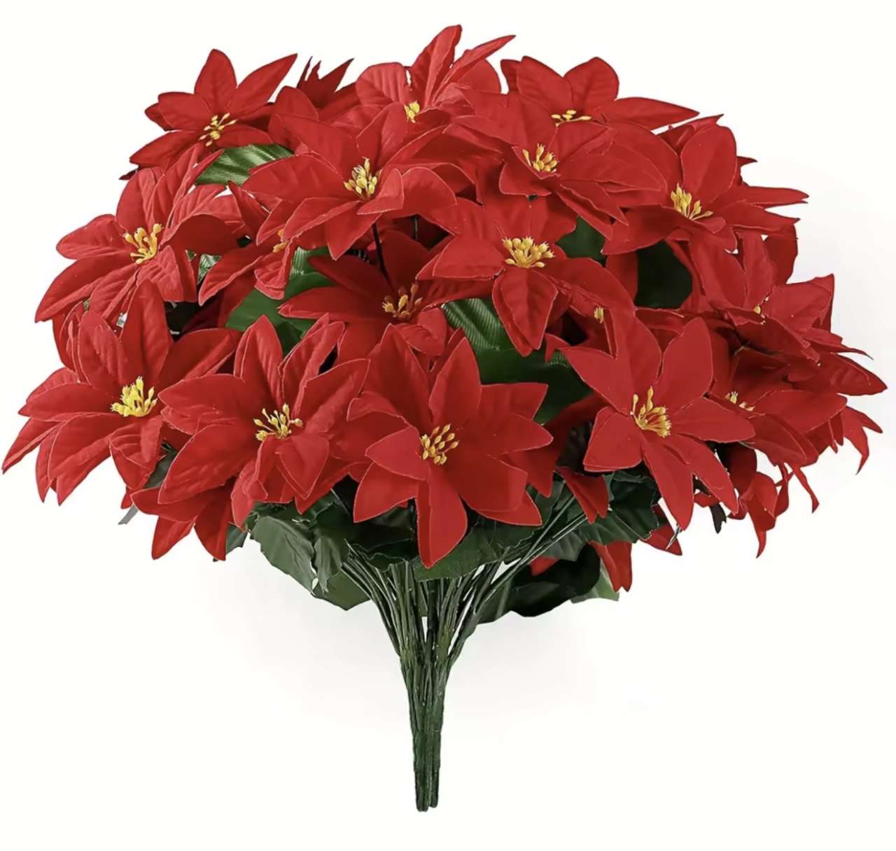 33cm Red Christmas Flowers Bouquet Christmas Decoration for Home Decor Party Vase  Fake Flowers New 