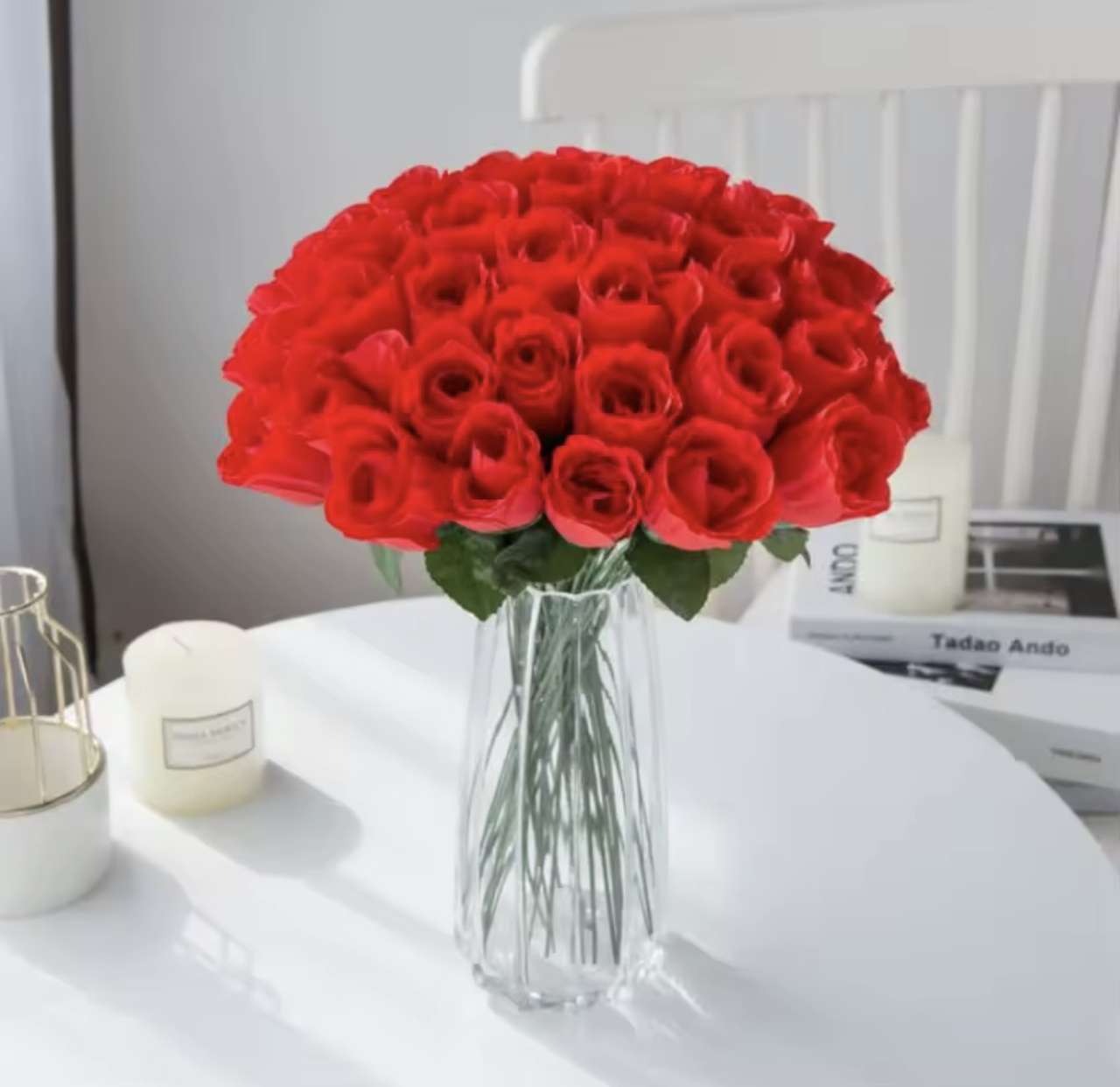 5/10Pcs Artificial Flowers Silk Red Roses Home Vases Garden Outdoors Wedding Bridal Bouquet Wreath H