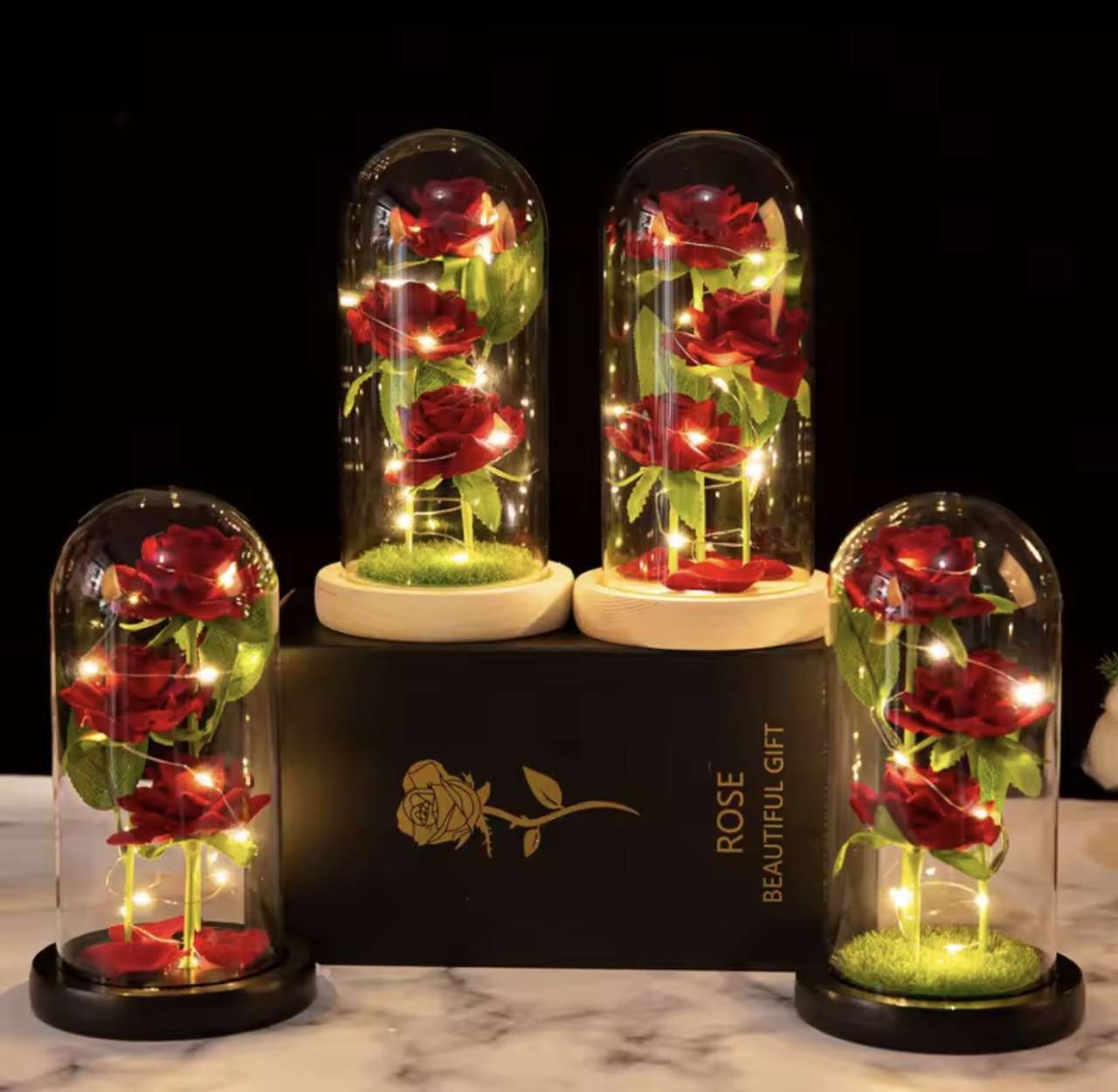 LED Galaxy Three Rose Artificial Flowers, Wedding Decoration, Creative Valentine'S Day and Mother'S 