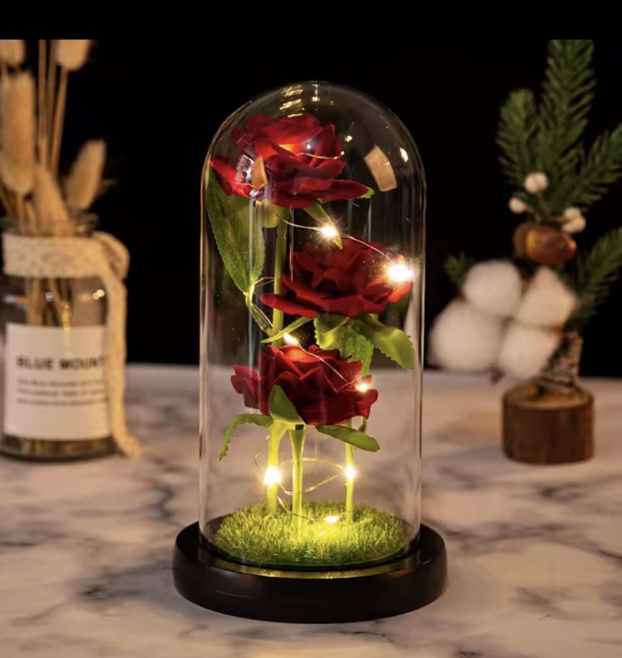 LED Galaxy Three Rose Artificial Flowers, Wedding Decoration, Creative Valentine'S Day and Mother'S 
