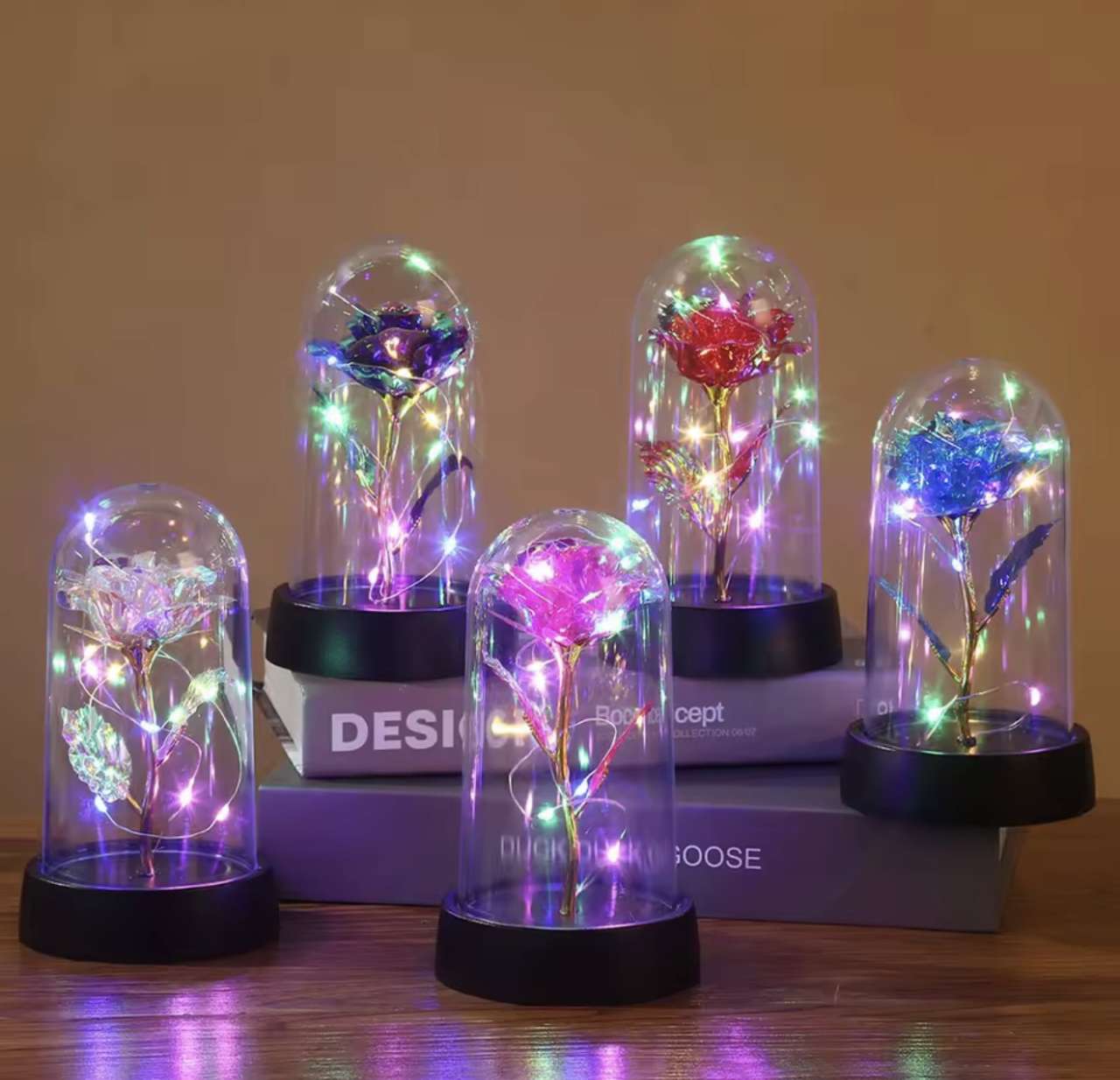 1pc Hot LED Enchanted Galaxy Rose Eternal Beauty Rose With Fairy Lights in Dome for Valentine's Day 
