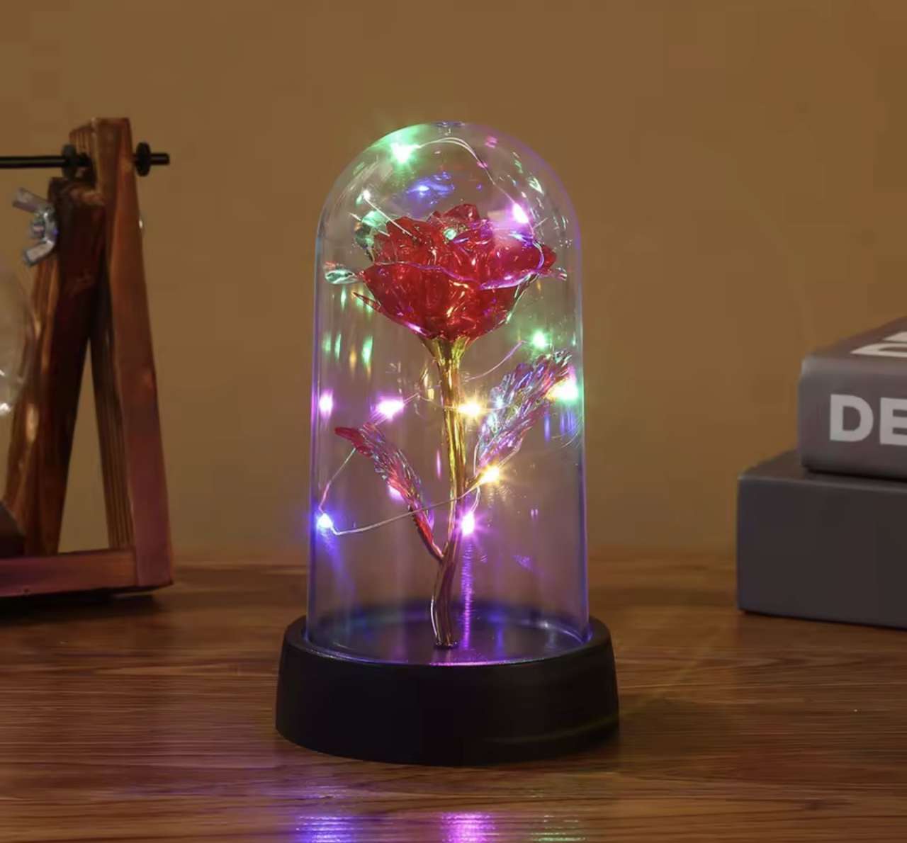 1pc Hot LED Enchanted Galaxy Rose Eternal Beauty Rose With Fairy Lights in Dome for Valentine's Day 