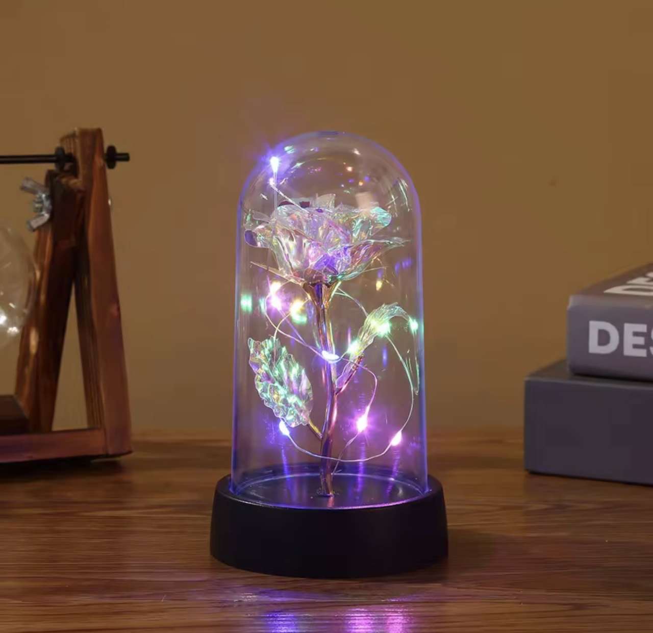 1pc Hot LED Enchanted Galaxy Rose Eternal Beauty Rose With Fairy Lights in Dome for Valentine's Day 
