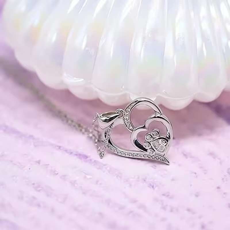 FEMALE NECKLACE || Huitan Sweet Paw Print Shaped