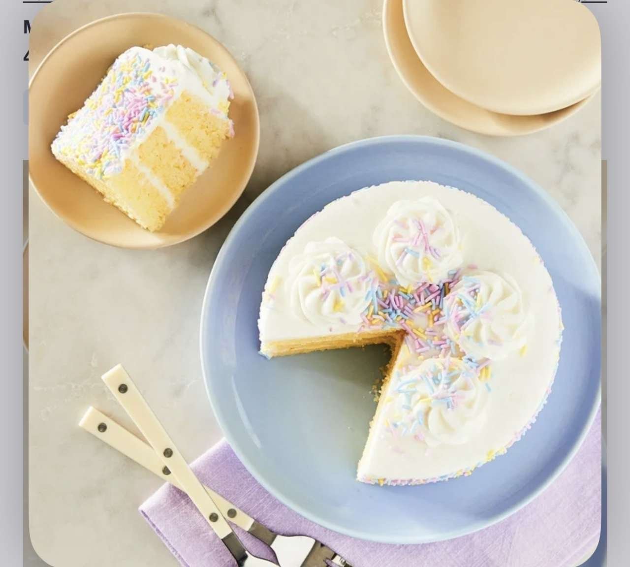 🇺🇸 ONLY - Triple Layer Celebration Cake with Sprinkles, 20.5 oz, 4.5-Inch Round (Refrigerated)