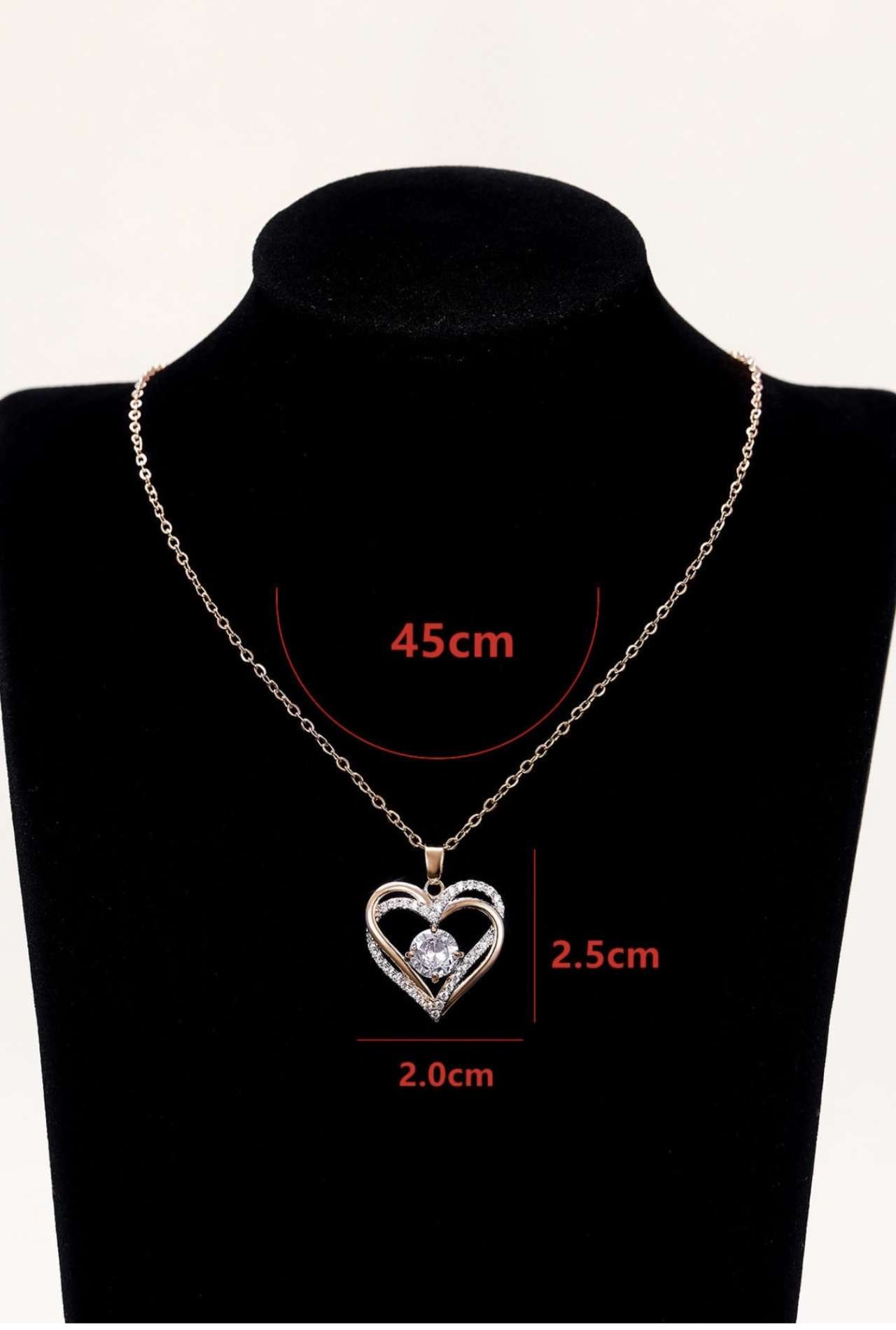 1pc Romantic Cubic Zirconia Heart Pendant Necklace, Valentine's Day, Mom, Mother's Day Gift