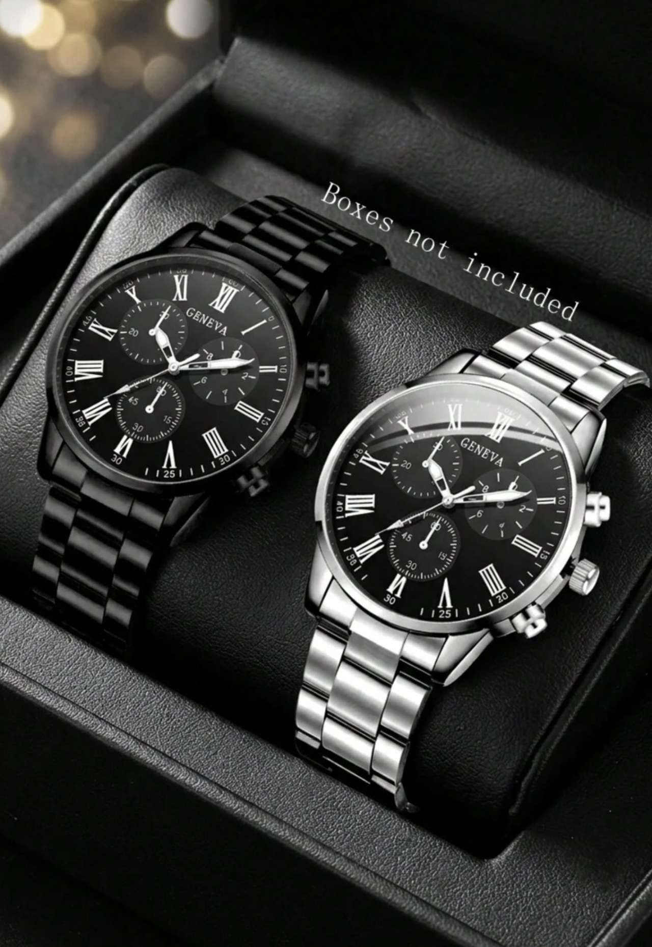 2pcs Men's Quartz Watch Set, Business Casual Minimalist Classic Three-Eye Dial, Suitable For Daily W