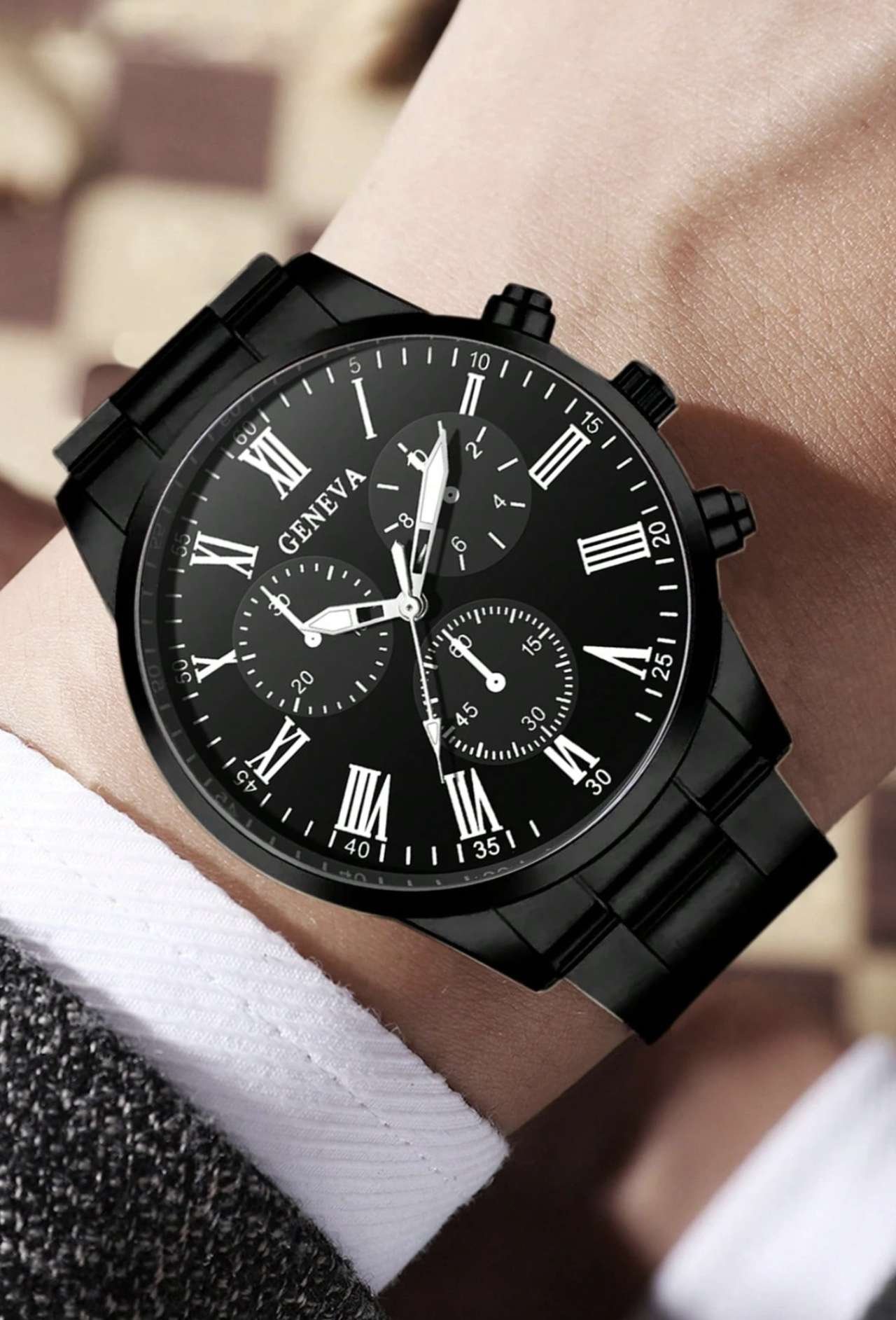 2pcs Men's Quartz Watch Set, Business Casual Minimalist Classic Three-Eye Dial, Suitable For Daily W