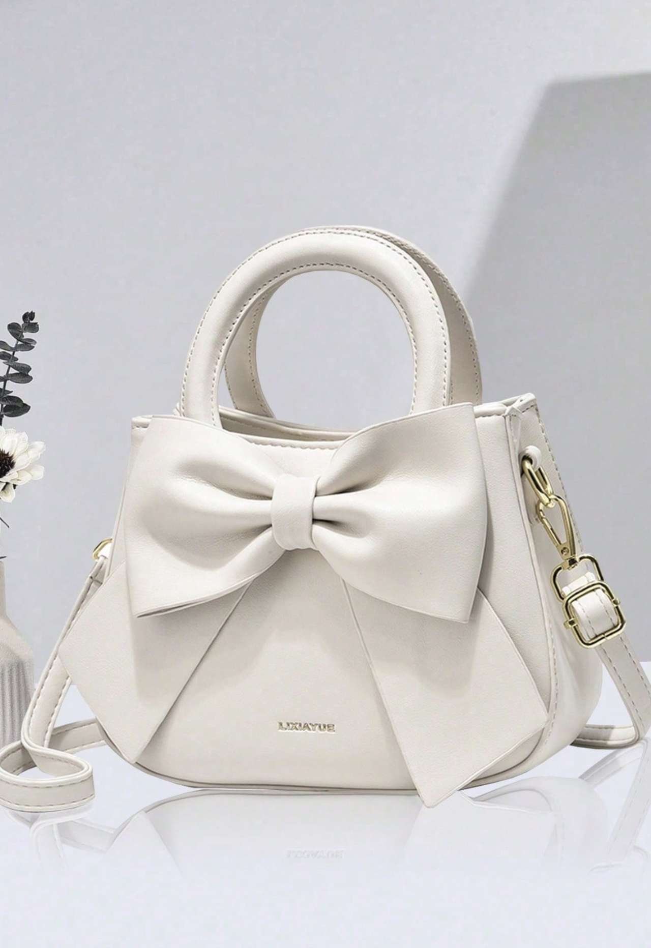 2025 New Solid Color Women's Bag With Elegant Bow Decor, Suitable For Students/Teachers/Office Worke