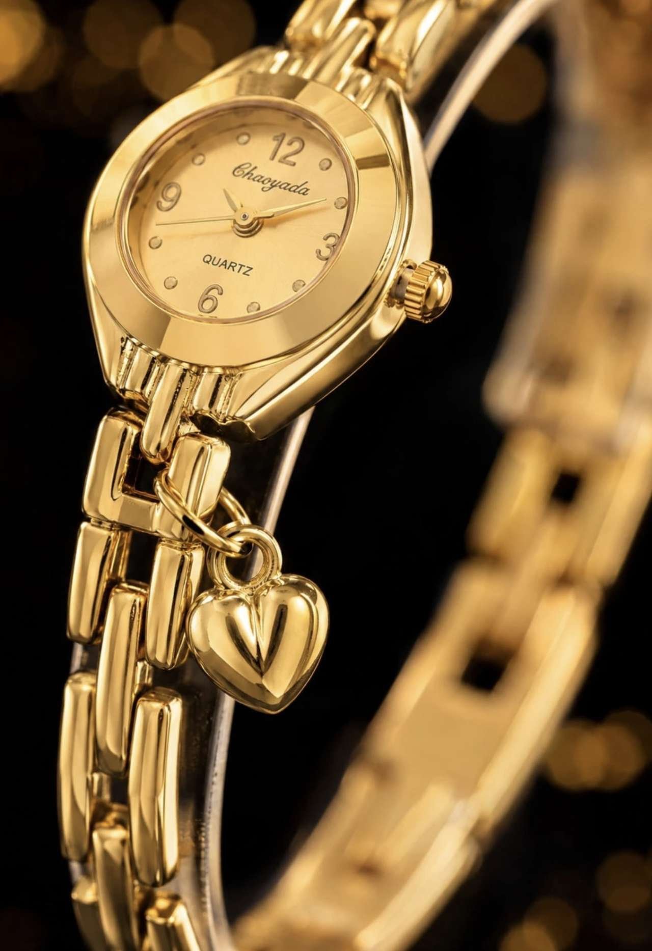 1pc Elegant Petite Women's Gold Quartz Watch, Luxury Fashion Minimalist Women's Wristwatch