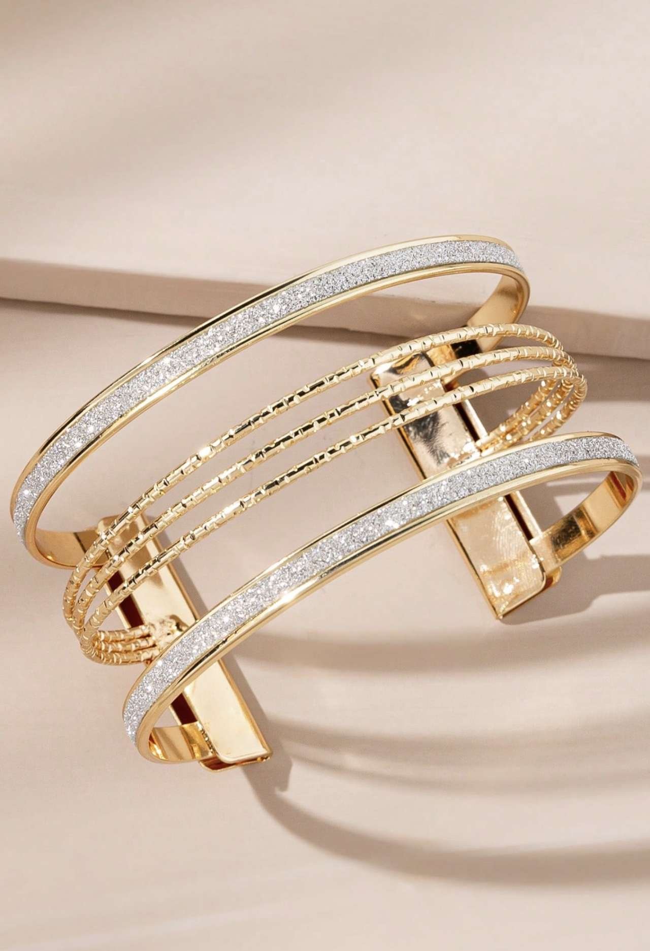 Glitter Detail Cuff Bangle