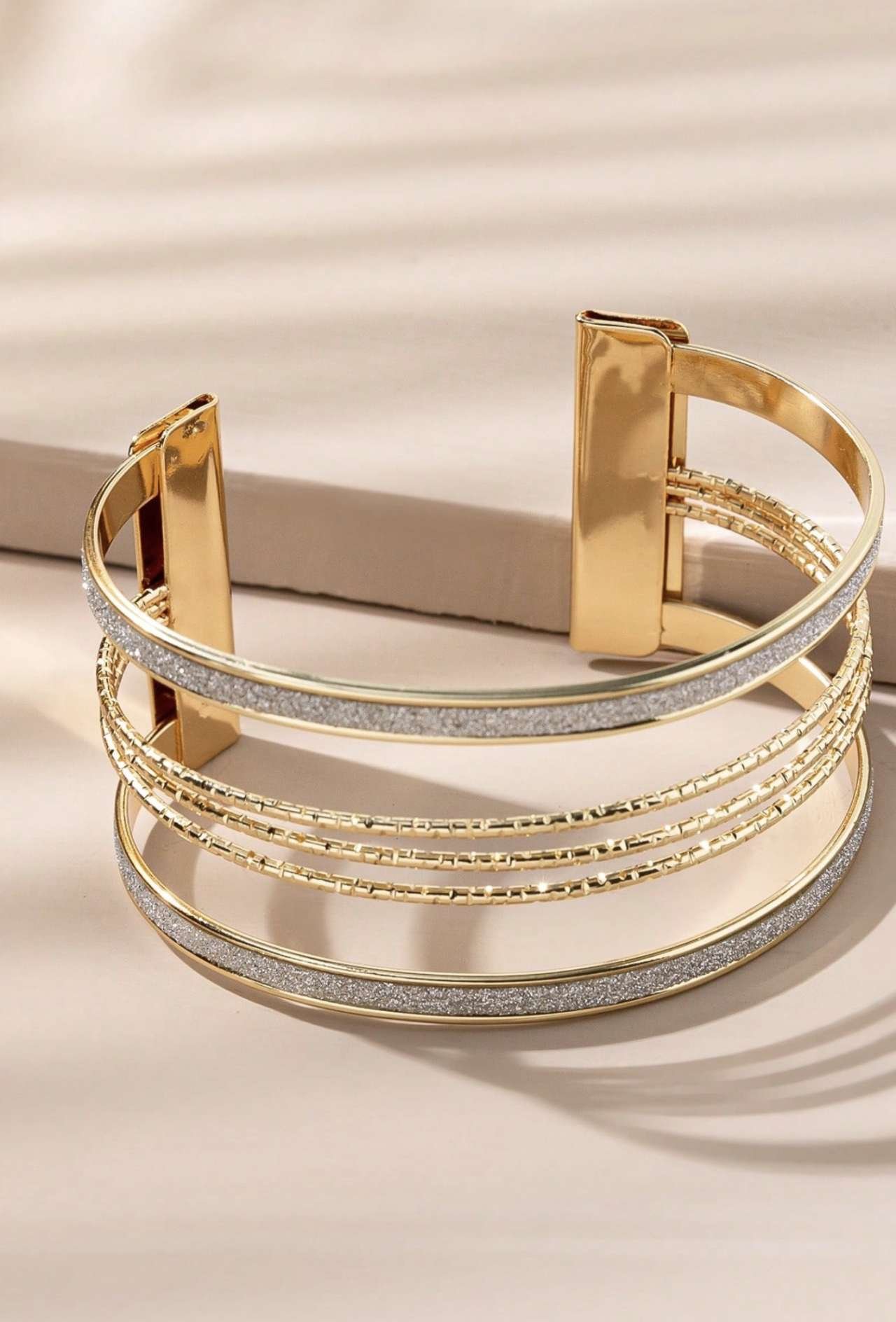 Glitter Detail Cuff Bangle