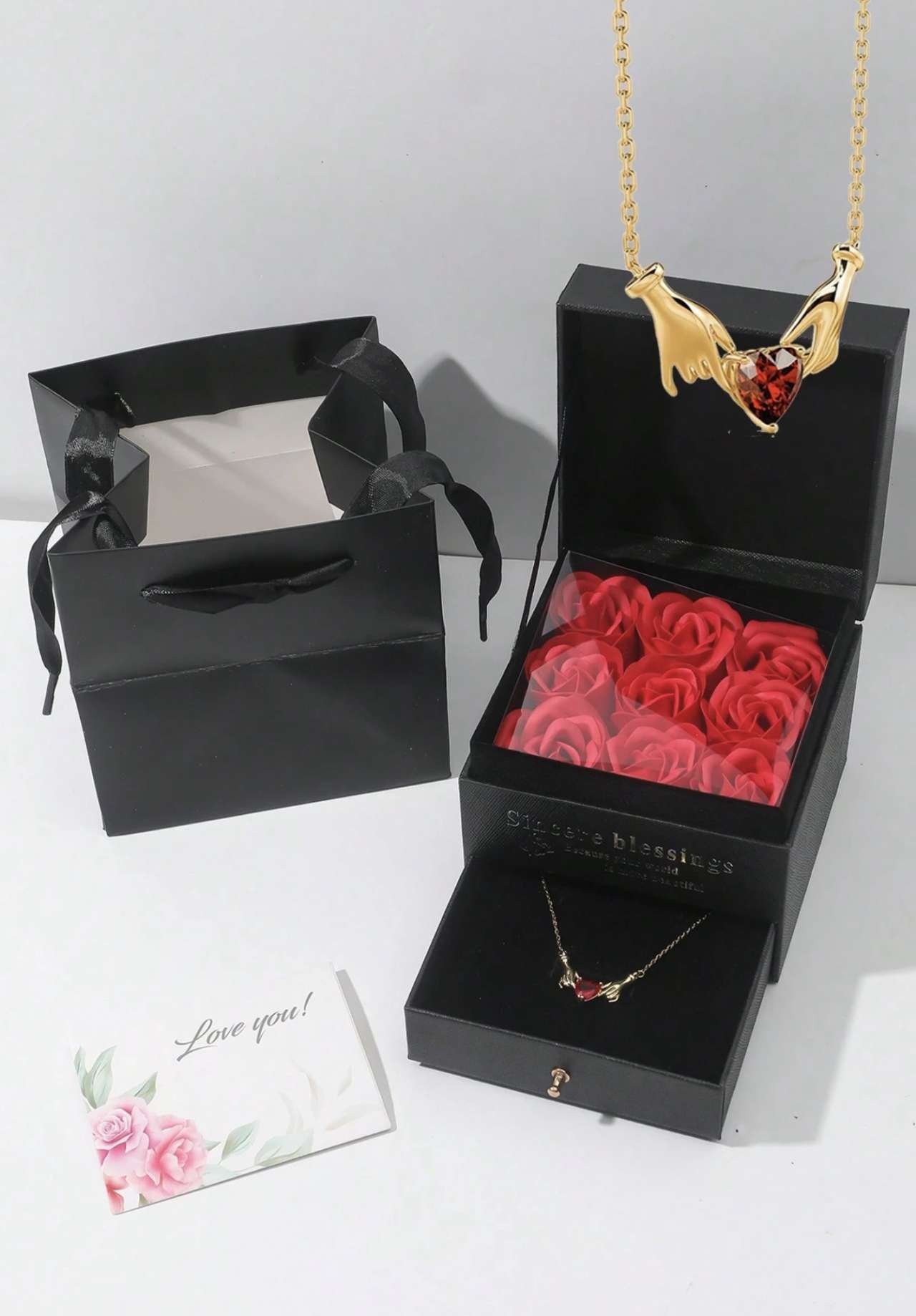 Preserved Real Rose Love Box Red Flowers Cute Things For Girlfriend Valentine Gift For Her With I Lo