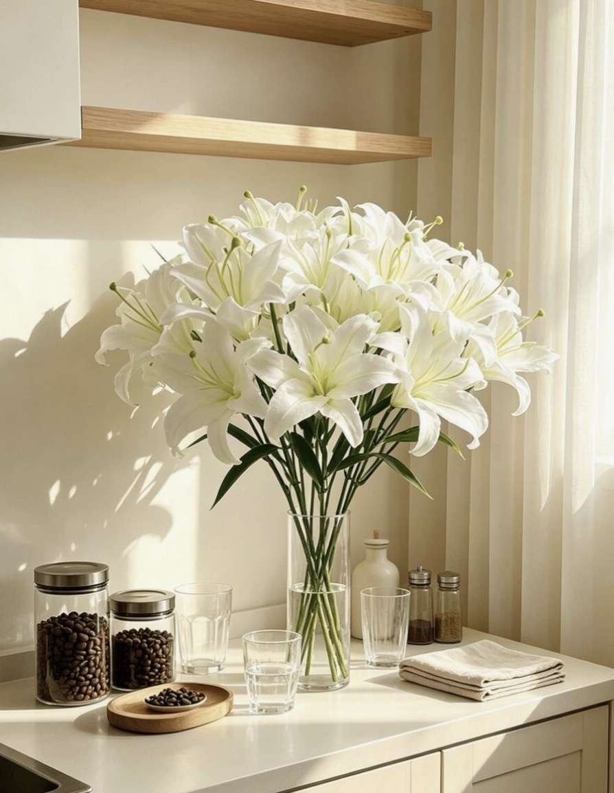 Artificial Flowers, Artificial Mixed Color Silk Lilies, Artificial Lilies, For Home Decor, Wedding D