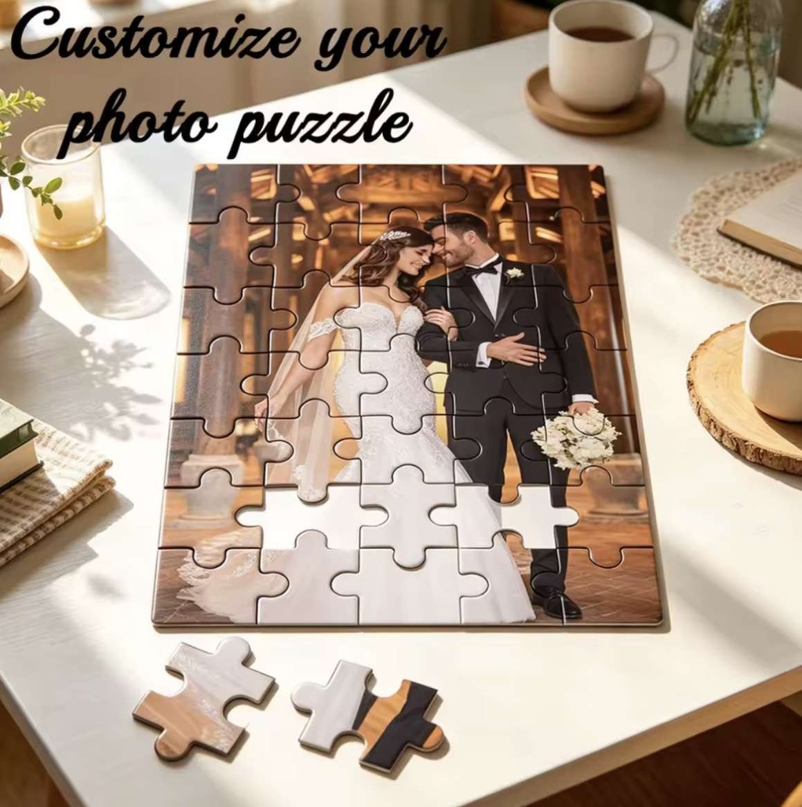 Custom Photo Puzzle,with Frame or Only puzzles,Personalized Picture Jigsaw for Family,DIY Gift Idea,