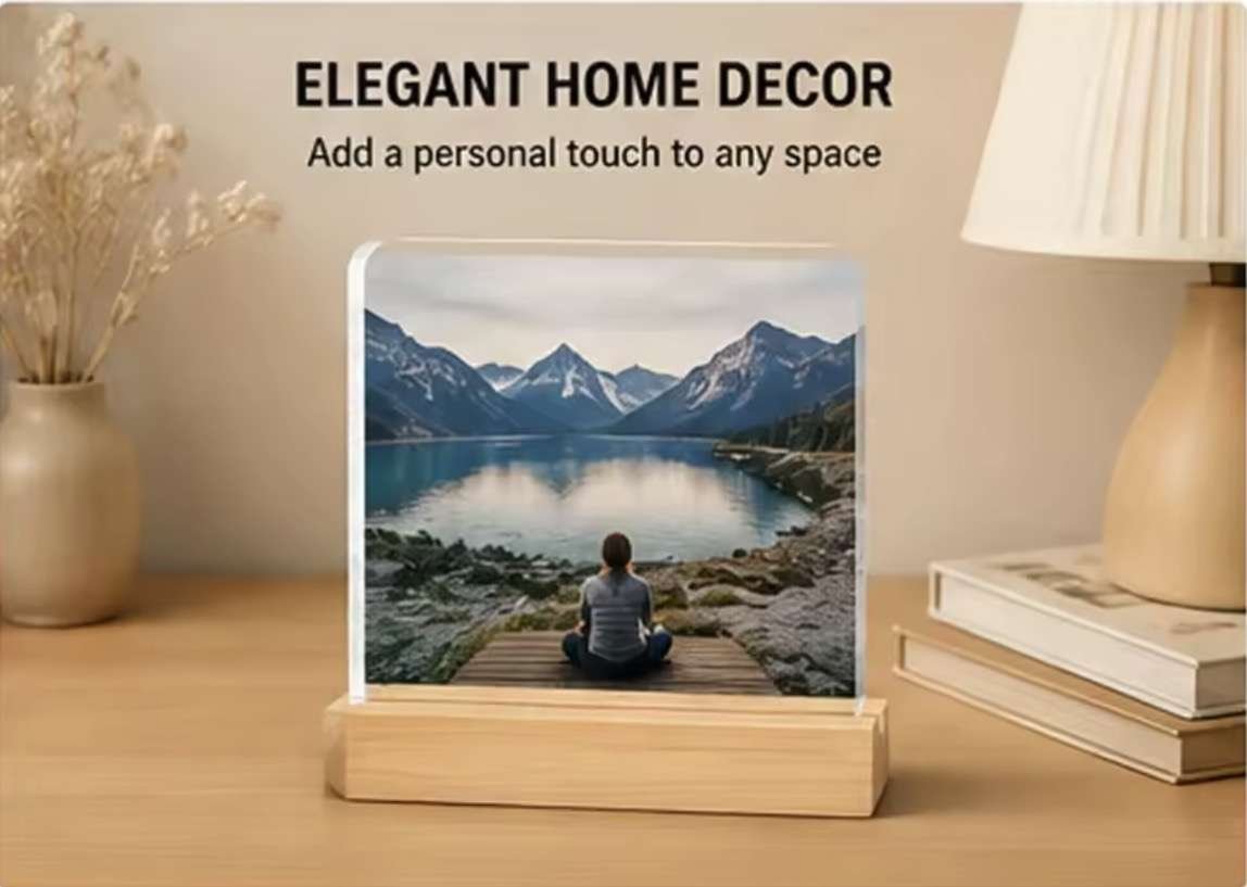 Custom Acrylic Photo Plaque, Personalized Picture Frame, Custom Photo Keepsake for Couple, Family & 