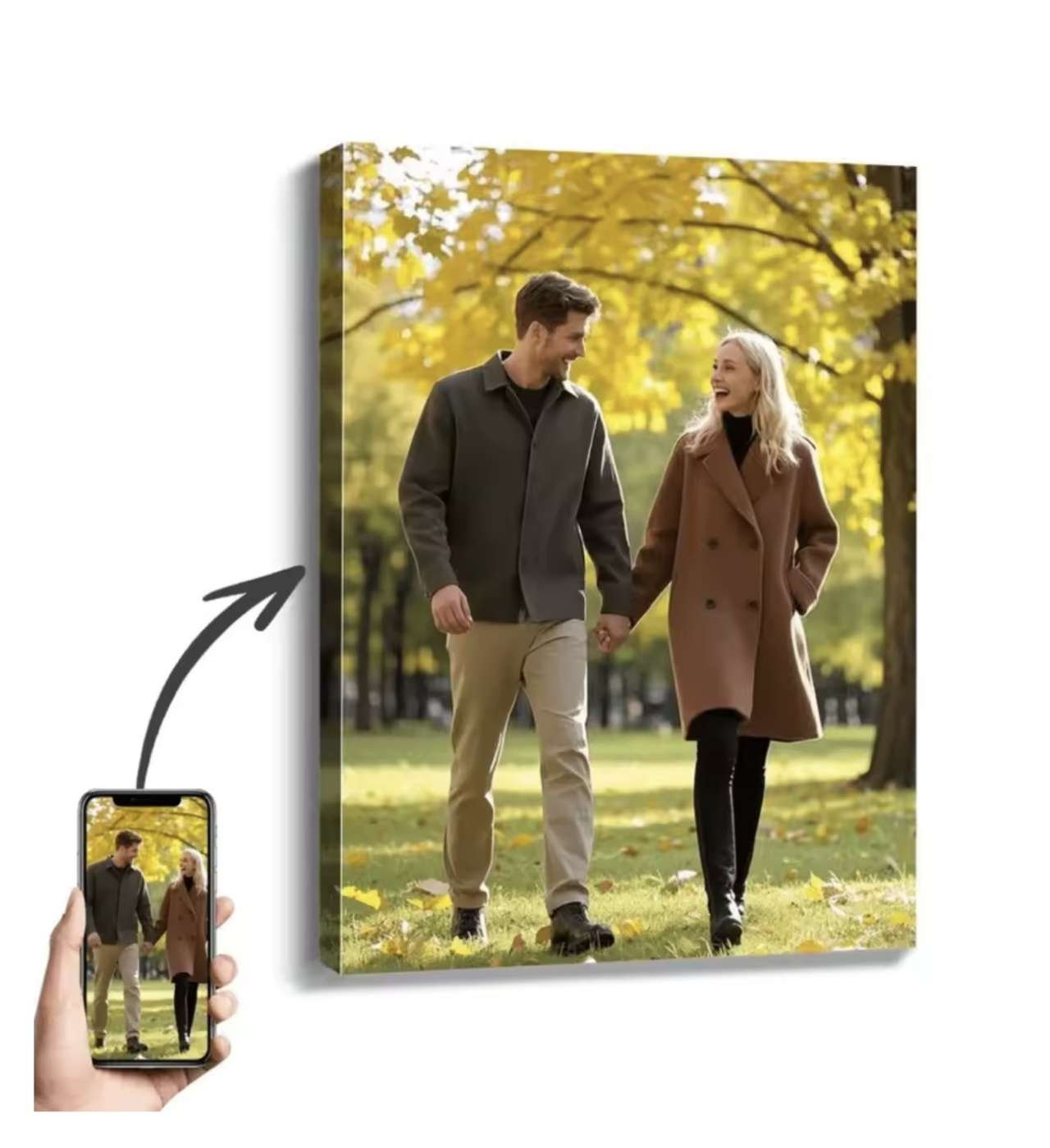 Customizable Framed Canvas Wall Art — Personalized Family Portraits & Action Photos for Bedroom or H